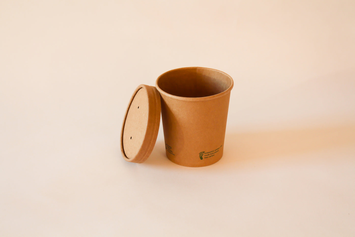 Suppenbecher inkl. Deckel – 350ml, Hartpapier Braun, 500 Stk.