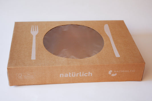 Catering-Box mittel – 460×310×80 mm, braun, 80 Stk.