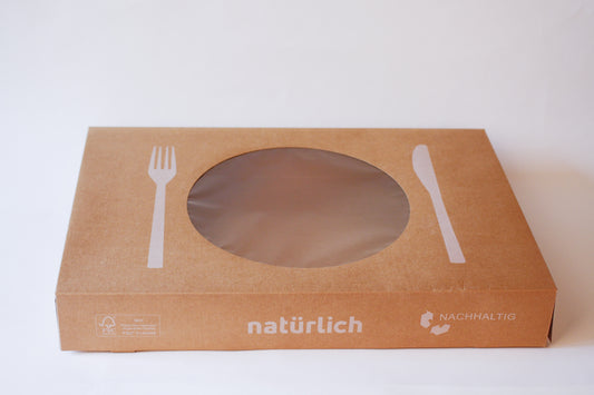 Catering-Box groß – 550×375×80 mm, braun, 45 Stk.